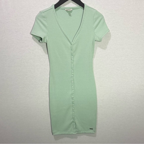 GUESS Mint Green Henley Button Up Dress - Picture 6 of 8